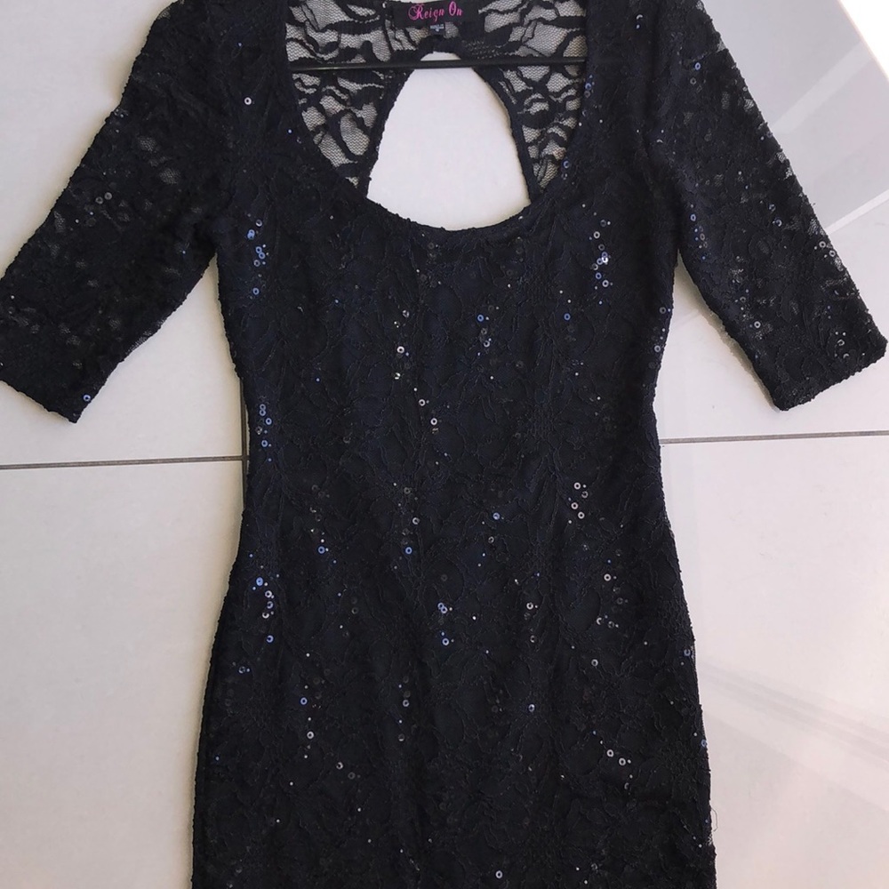 Black sequin dress